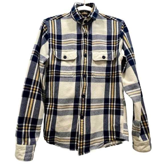 EXPRESS Plaid Print Flannel Shacket - Picture 1 of 8